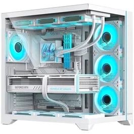 Hiditec H3 Pro Caja Gaming Semitorre Blanca con Soporte BTF